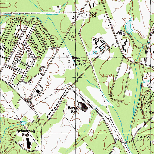 Topographic Map of WHYZ-AM (Sans Souci), SC