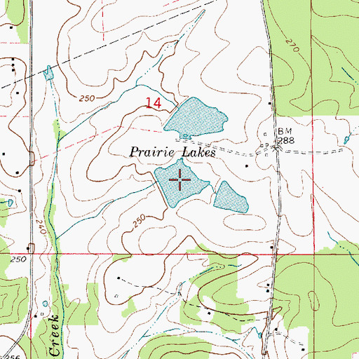 Topographic Map of Prairie Lakes, AL