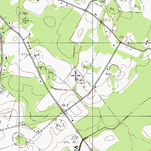 Topographic Map of WQIZ-AM (Saint George), SC