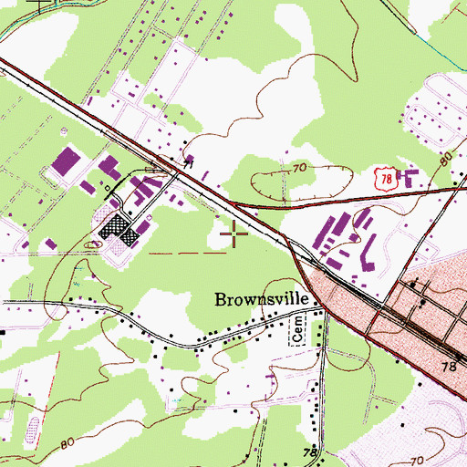 Topographic Map of WAZS-AM (Summerville), SC