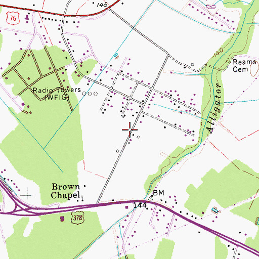 Topographic Map of WQMX-AM (Sumter), SC