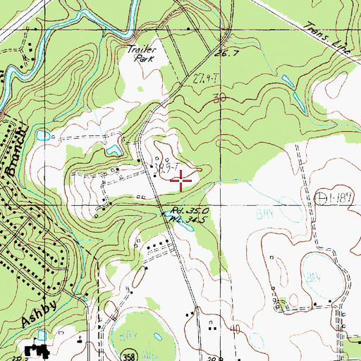 Topographic Map of WLRG-AM (Timmonsville), SC