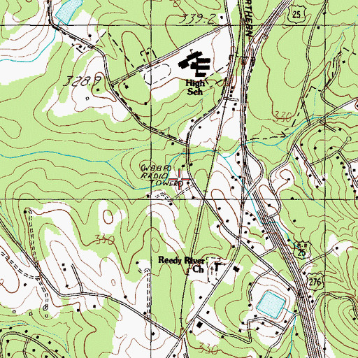 Topographic Map of WBBR-AM (Travelers Rest), SC