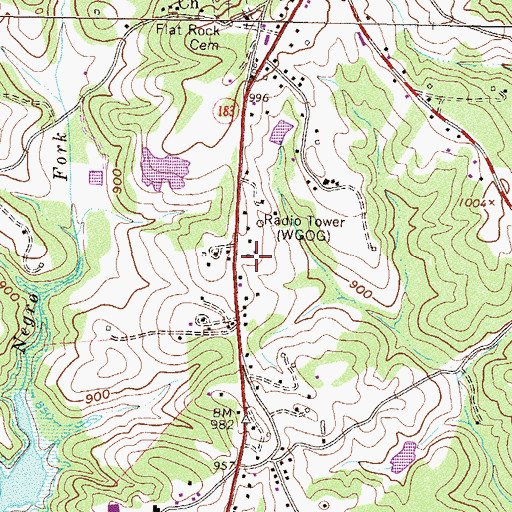 Topographic Map of WGOG-AM (Walhalla), SC