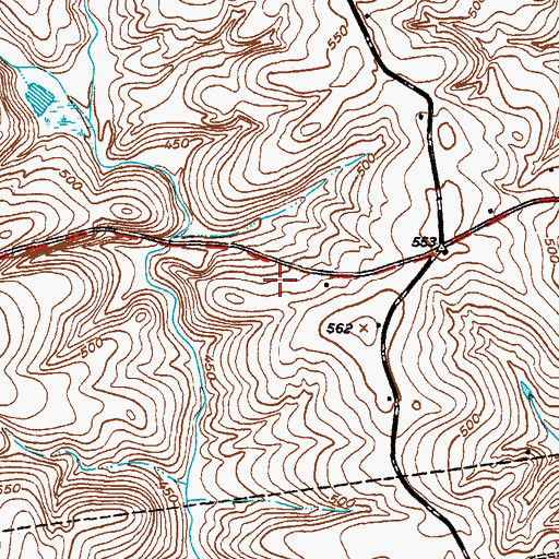 Topographic Map of WZLA-FM (Abbeville), SC