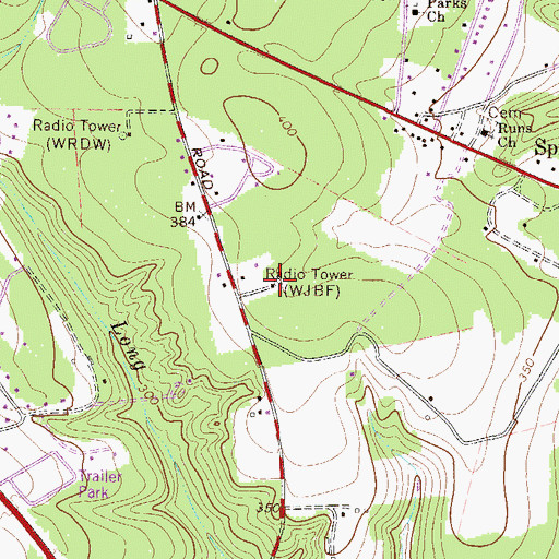 Topographic Map of WLJK-FM (Aiken), SC