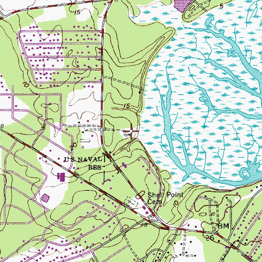 Topographic Map of WAGP-FM (Beaufort), SC