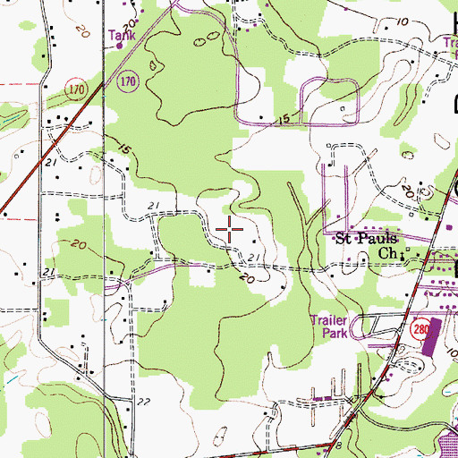 Topographic Map of WAGP-FM (Beaufort), SC
