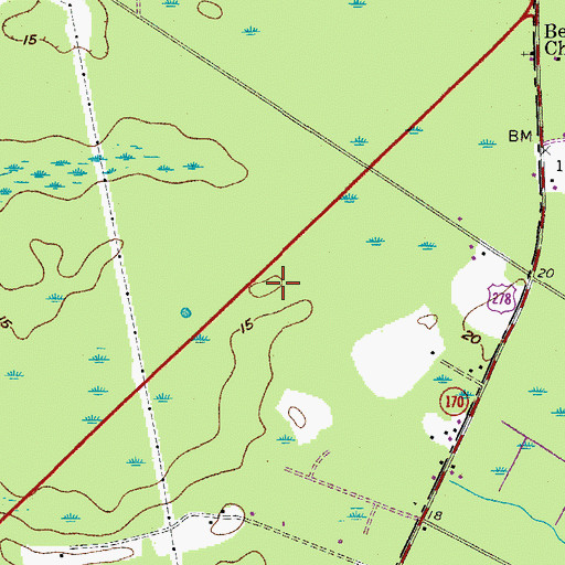 Topographic Map of WYKZ-FM (Beaufort), SC