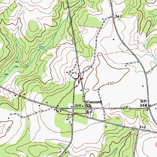 Topographic Map of WXMA-FM (Bishopville), SC