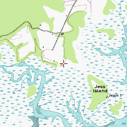 Topographic Map of WLOW-FM (Bluffton), SC
