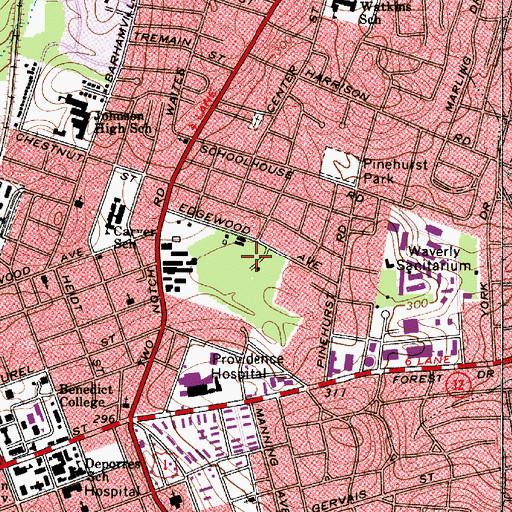 Topographic Map of WYYS-FM (Cayce), SC