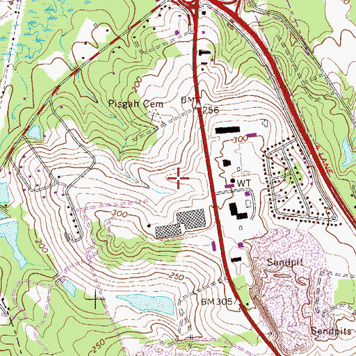 Topographic Map of WYFV-FM (Cayce), SC