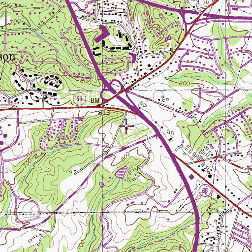 Topographic Map of WSBF-FM (Clemson), SC