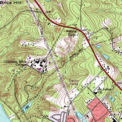 Topographic Map of WMHK-FM (Columbia), SC