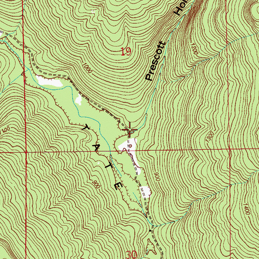 Topographic Map of Prescott Hollow, AL