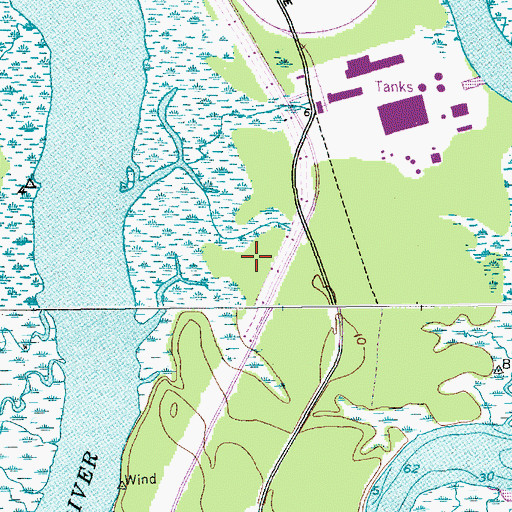 Topographic Map of WUJM-FM (Goose Creek), SC