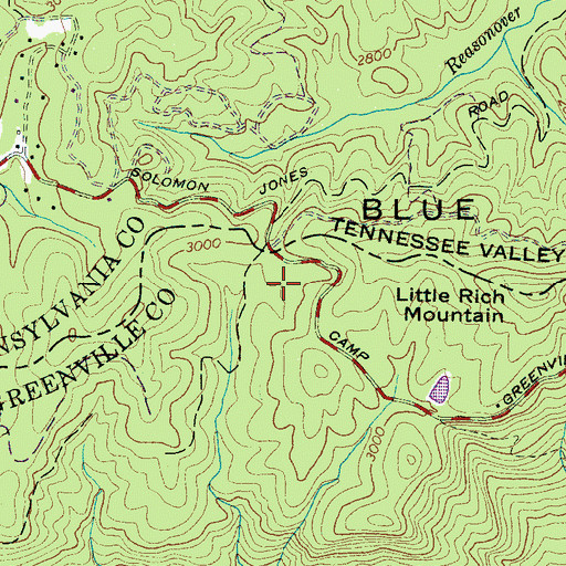 Topographic Map of WESC-FM (Greenville), SC