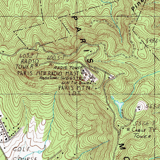 Topographic Map of WLFJ-FM (Greenville), SC
