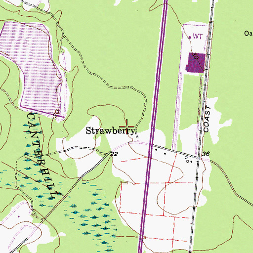Topographic Map of WJYQ-FM (Moncks Corner), SC