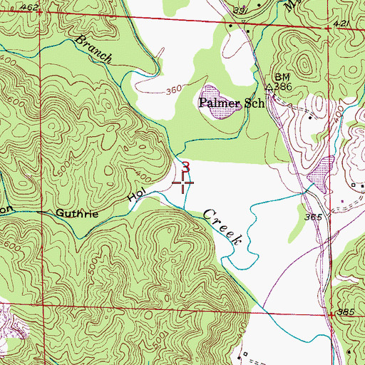 Topographic Map of Preston Guthrie Hollow, AL