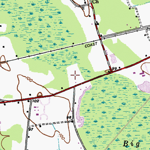 Topographic Map of WCIG-FM (Mullins), SC