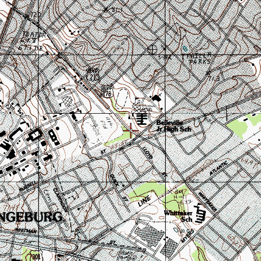 Topographic Map of WSSB-FM (Orangeburg), SC