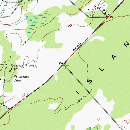 Topographic Map of WOCW-FM (Parris Island), SC