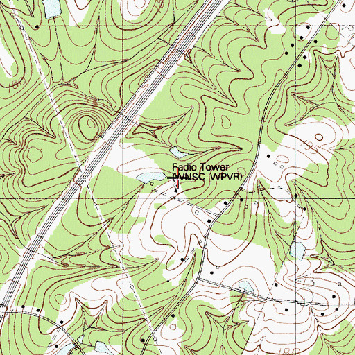 Topographic Map of WNSC-FM (Rock Hill), SC