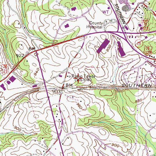 Topographic Map of WBFM-FM (Seneca), SC