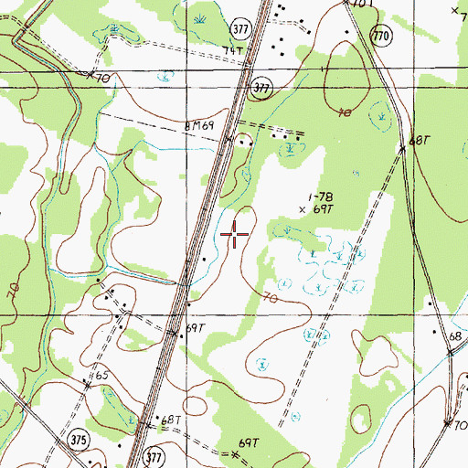 Topographic Map of WTUA-FM (Saint Stephen), SC