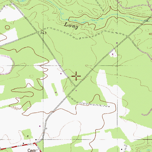 Topographic Map of WAAW-FM (Williston), SC