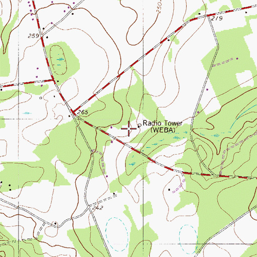 Topographic Map of WEBA-TV (Allendale), SC