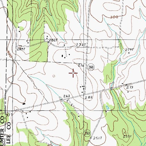 Topographic Map of WQHB-TV (Sumter), SC