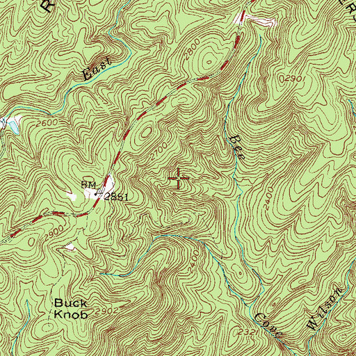 Topographic Map of Bee Cove Creek Prospect, SC