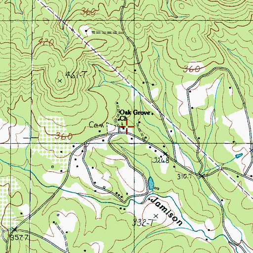 Topographic Map of Oak Grove Church, SC