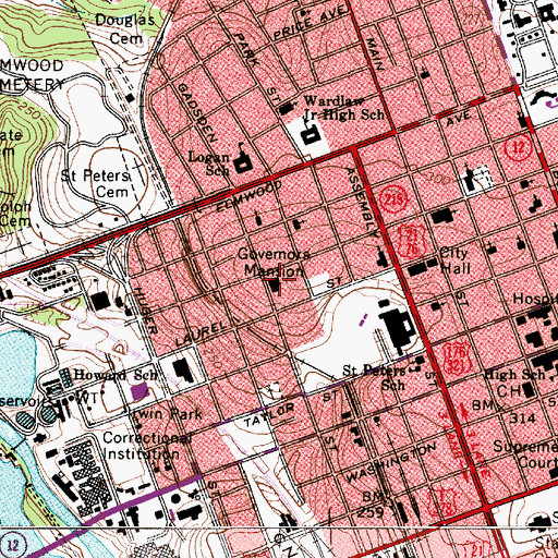 Topographic Map of Arsenal Academy (historical), SC