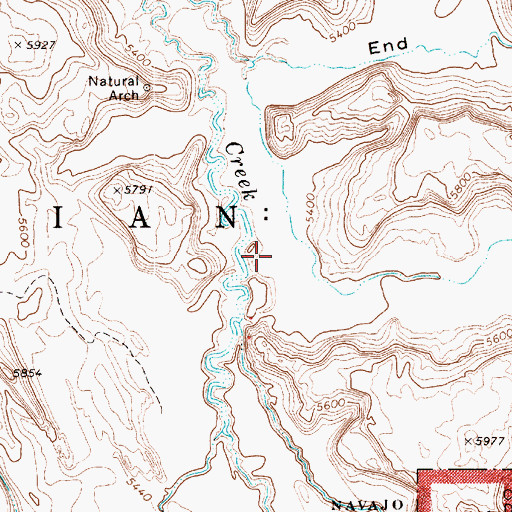 Topographic Map of Toenleshushe Canyon, AZ