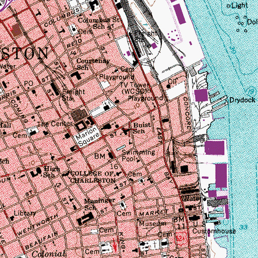 Topographic Map of Buist Academy, SC