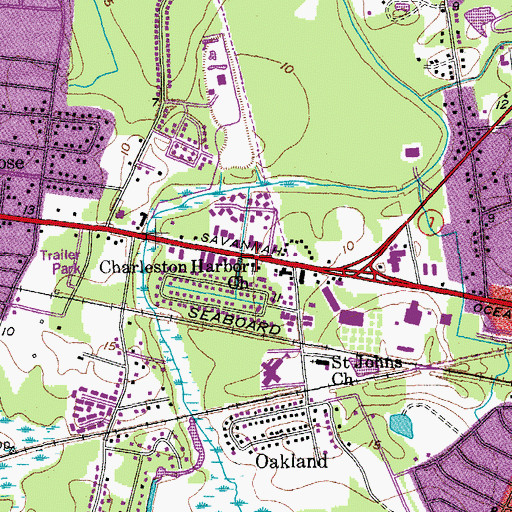 Topographic Map of Charleston Harbor Church, SC