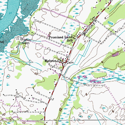 Topographic Map of Hebron Church, SC