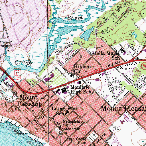 Topographic Map of Hibben United Methodist Church, SC