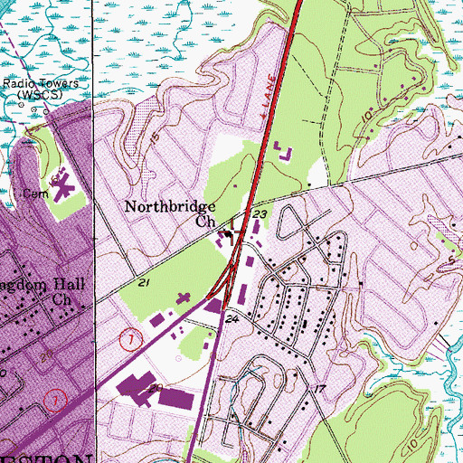 Topographic Map of Northbridge Church, SC