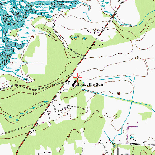 Topographic Map of Edith L Frierson Elementary School, SC