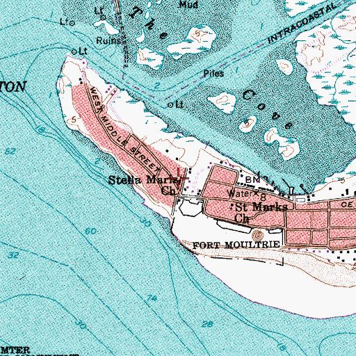 Topographic Map of Stella Maris Catholic Church, SC