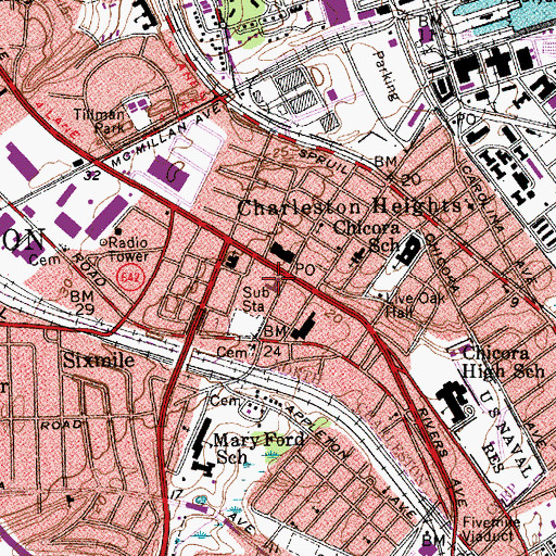 Topographic Map of Advent Lutheran Church, SC