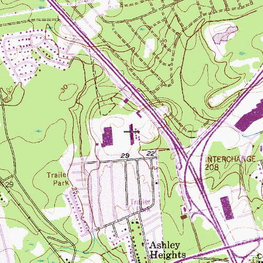 Topographic Map of Alice Birney Middle School, SC