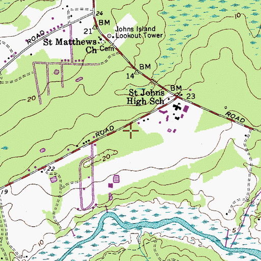 Topographic Map of Angel Oak Elementary School, SC