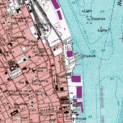 Topographic Map of Anson Borough Homes, SC