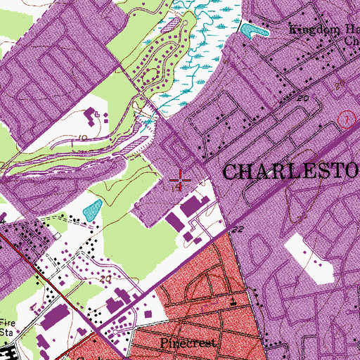 Topographic Map of Ashley Hall Manor, SC